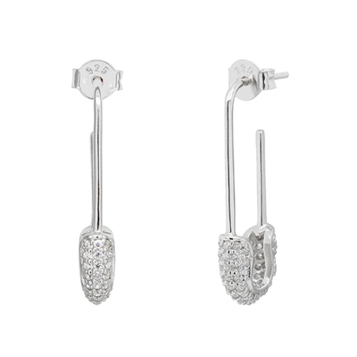 Kobiety Hoop kolczyki w 925 srebra z jasnym CZ Diament Brazylijskie złoto żółte biżuteria