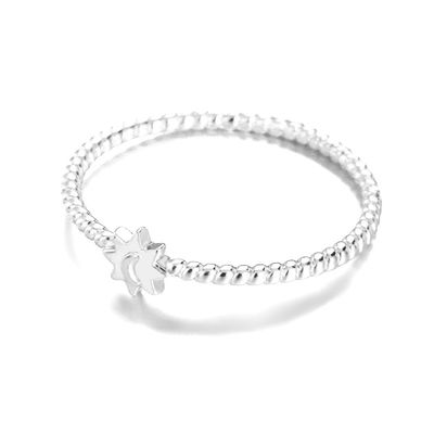 925 srebrny pierścionek księżycowy słoneczny 18K złoto pokryte biżuteria unisex