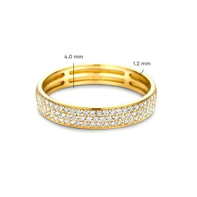 925 Sterling Silver 18K Gold Plated CZ Half Eternity Ring for Women