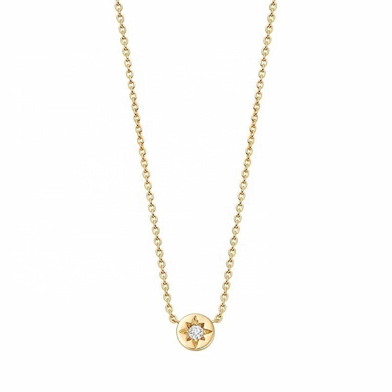 Złote 925 Sterling Silver Starburst Diamentowy Wisiorkowy Naszyjnik na Codzienne Noszenie