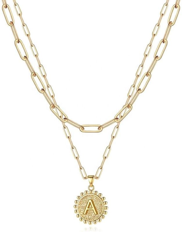 Ręcznie robiony naszyjnik z podwójną zawieszką ze srebra próby 925, z ogniwami typu paperclip, z dostawą w 30 dni