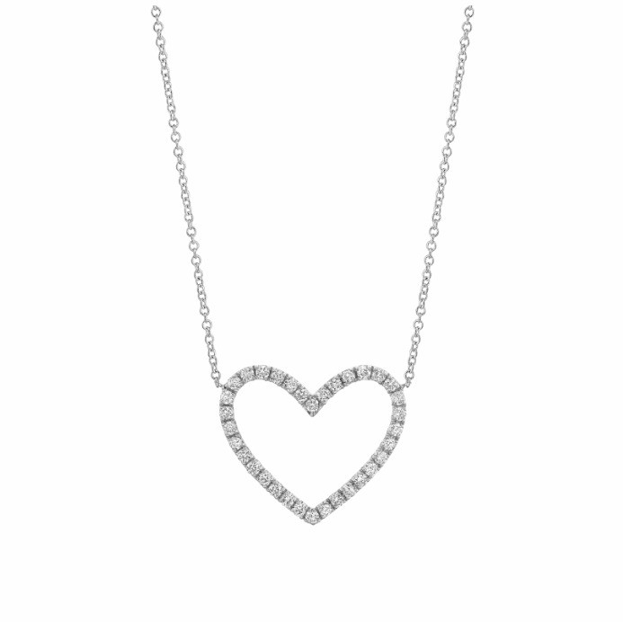 925 Sterling Silver Pave Diamond Love Necklace dla dziewczyny