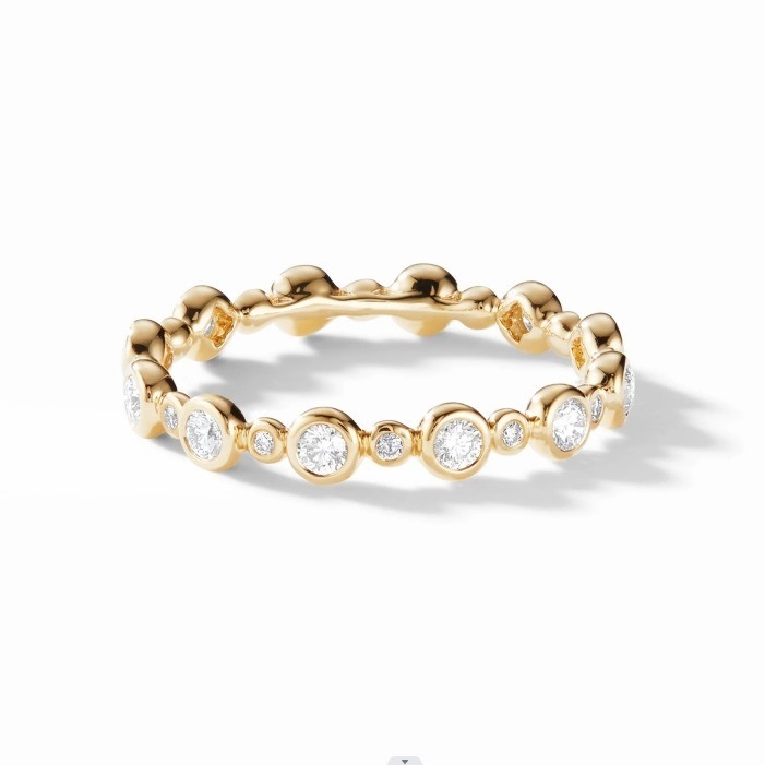 Klasyki Zirkon Eternity Band Złote biżuteria US rozmiar 10 Jasny pierścionek CZ
