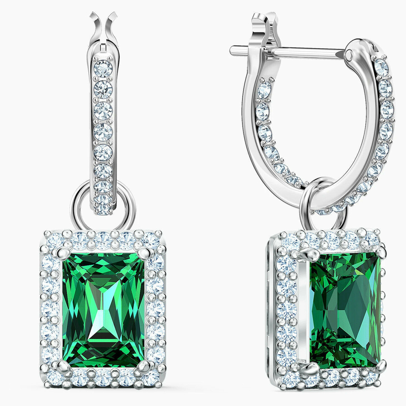 Zielony CZ Diament 925 Srebrny Klasyczny Luksuzowe kolczyki dla mody damskiej