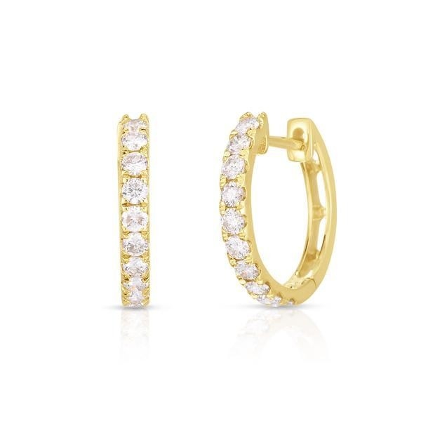 Rodzaj biżuterii kolczyki 18K Złote CZ Sleeper Hoop dla kobiet 925 Sterling Silver