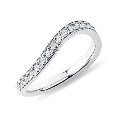 925 Skarb Sterling Biały Złot Diament CZ Pierścień Wave dla kobiet biżuteria OEM/ODM