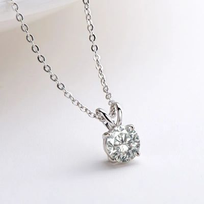 925 Sterling Silver Pendant dla dziewcząt 18K Yellow Gold Round Cut Solitaire Stone Gift