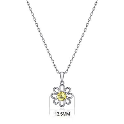 925 Sterling Silver Sunflower Pendant z łańcuchem biżuterii