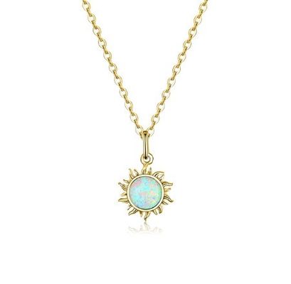Słonecznik opal i diamentowy naszyjnik 15mm Kobiety opal naszyjnik 45CM + 5CM