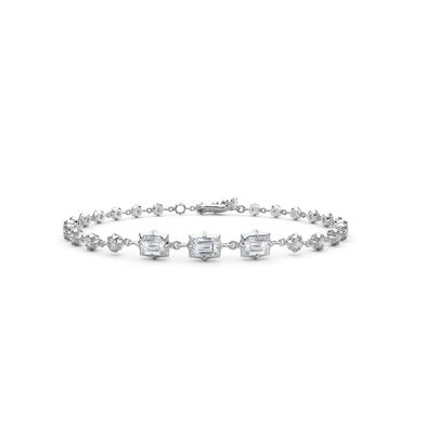 18K Gold Plated Micron Pave CZ Delicate Chain Design Tennis Bracelets Timeless Beauty