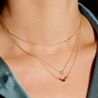 Mały, w kształcie dysku, 18K złoto pokryty diamentowy naszyjnik CZ dla dziewcząt w stylu klasycznym