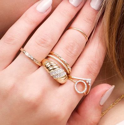 Platyna Płaty okrągłe Brilliant Cut Diamentowy kopuła Pierścień dla kobiet