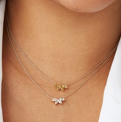 925 Srebro 14K Zalicowany Naszyjnik 18" Markiza Topaz Wisiorek I Białe CZ Diamenty