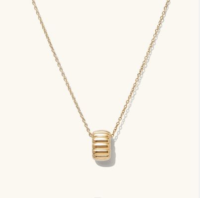 Złoty 925 Sterling Silver Simple Single Beaded Circle Charm Pendant Naszyjnik OEM