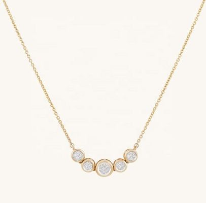 Rhodium 18k Gold Naszyjnik Kobiety 1,2 mm Białe złoto Cz Wisiorek