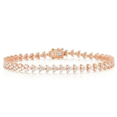 Designer 18K złoto 925 srebrny kwiat urok kobiety bransoletka tenisowa z ZIRCON