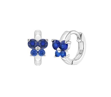 Sapphire Cubic Zircon Butterfly Huggies kolczyki na okazję