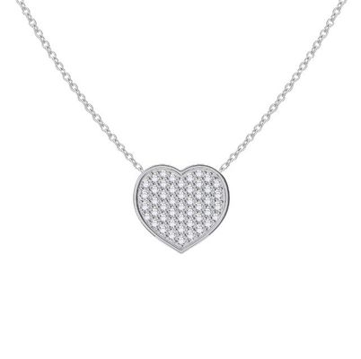 18" długość łańcucha okrągły cięcie diament 925 srebrny złoty wisiorek