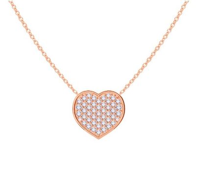 18" długość łańcucha okrągły cięcie diament 925 srebrny złoty wisiorek