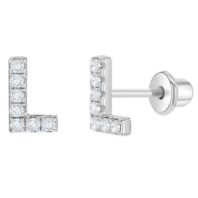 Białe kolczyki CZ Micron Pave