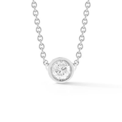 Simple 925 Sterling Silver Solitaire Diamentowy Naszyjnik CZ w rozmiarach kamiennych 7mm/10mm/15mm