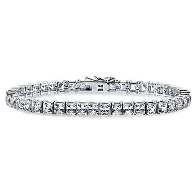 Unisex Ręcznie wykonana 18K złota Hip Hop lodowa równa diament CZ 925 Sterling srebrny zestaw bransoletka tenisowa