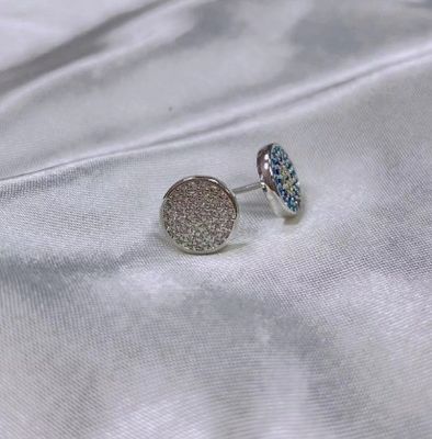 Krąg ZIRCON 18K Złote ręcznie wykonane Mikron Pave CZ Eye Turkiye Design Stud Kolczyk 925 Sterling Silver