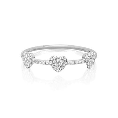 18K złoto 925 srebra 3 Micro Pave serce pierścionek dla kobiet i elegancki