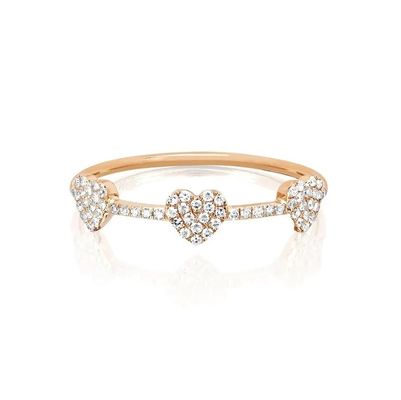18K złoto 925 srebra 3 Micro Pave serce pierścionek dla kobiet i elegancki