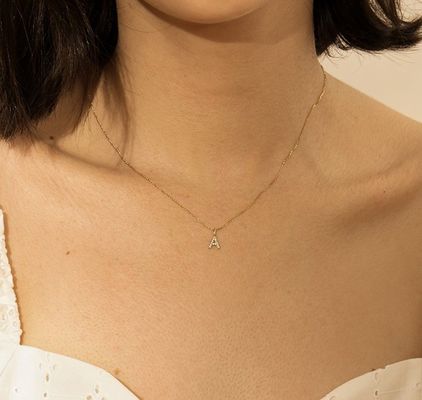 Bez niklu 925 Sterling Silver Letter Diamentowy naszyjnik popularny początkowy urok