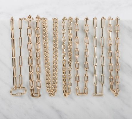 18K Złote Wielkie Klip Papierowy 925 Sterling Silver Oval Chain Naszyjnik z OEM