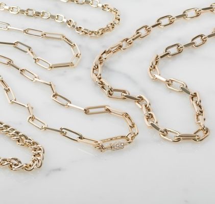 18K Złote Wielkie Klip Papierowy 925 Sterling Silver Oval Chain Naszyjnik z OEM