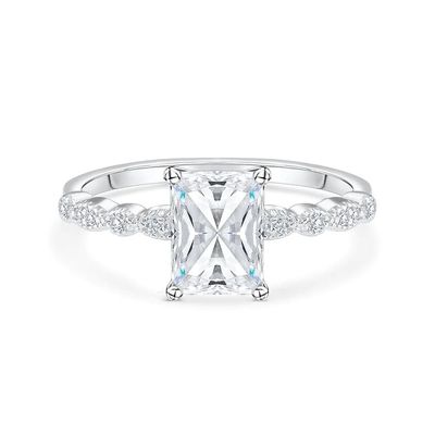Vintage ręcznie wykonane 18K złoto baguette Cut Stone Pierścień zaręczynowy styl vintage dla kobiet