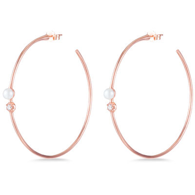 925 Sterling Silver Hoop Earrings 4mm-4.5mm Słodkowodne Perły Earrings