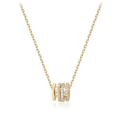 Mikron Pave Cubic Zirconia Pendant 18K Gold Circle Naszyjniki Dla Kobiet
