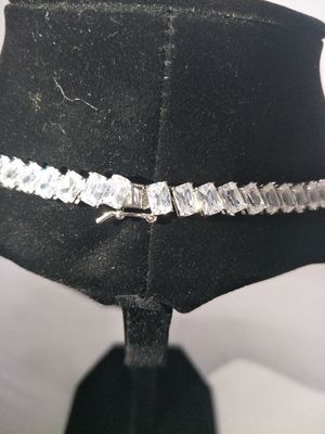 Rhodium Bling Bling Pendants 16in Biały Naszyjnik Tenisowy