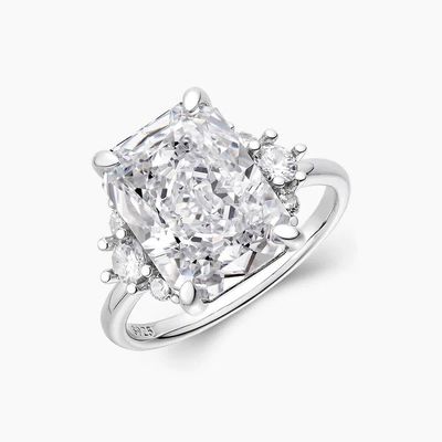 18K złoto pokryte Główny Kamień CZ Vintage Ślub 925 Sterling Silver Pierścień dla dziewcząt