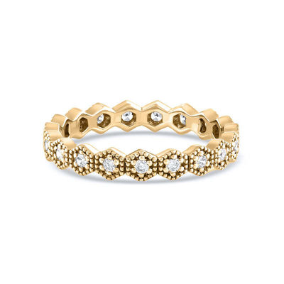 Trendy Eternity geometryczny kształt sześcienny Zirconia zestawialny pierścionek dla kobiet