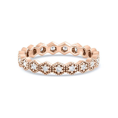 Trendy Eternity geometryczny kształt sześcienny Zirconia zestawialny pierścionek dla kobiet