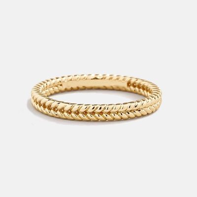 Szlachetne biżuteria 18K Złoty 925 Sterling Silver Pszenica Pierścień dla kobiet