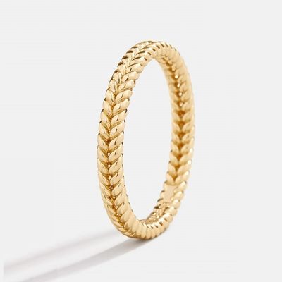 Szlachetne biżuteria 18K Złoty 925 Sterling Silver Pszenica Pierścień dla kobiet