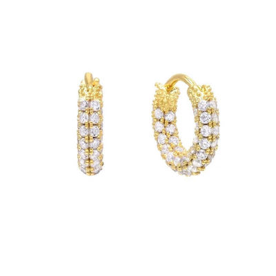 18K złoto sześcionowe Zirconia Hoop kolczyk ECO przyjazny 925 Sterling srebrny kolczyk