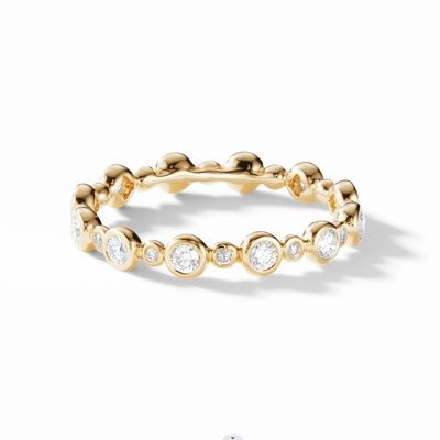Klasyki Zirkon Eternity Band Złote biżuteria US rozmiar 10 Jasny pierścionek CZ