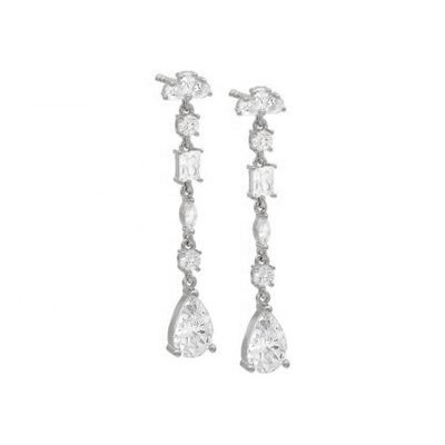 Inspiracja religijna S925 Sterling Silver Gemstone Drop Earrings w 18K Gold Plating