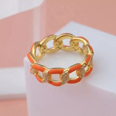 925 Sterling Silver Twist Ring Złote Zalicowane Emalem Kobietowe Paski Zaręczynowe