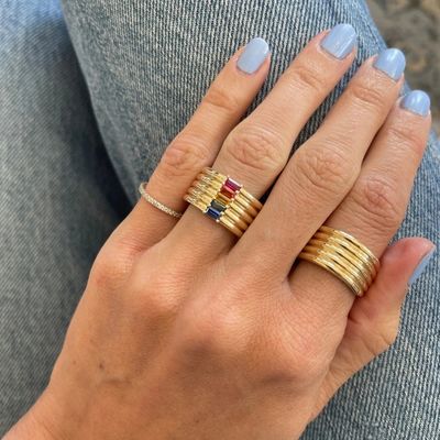 18K złoto pokryte tęczy baguette Cut CZ Multi Fashion 925 Sterling srebrne kobiety pierścienie