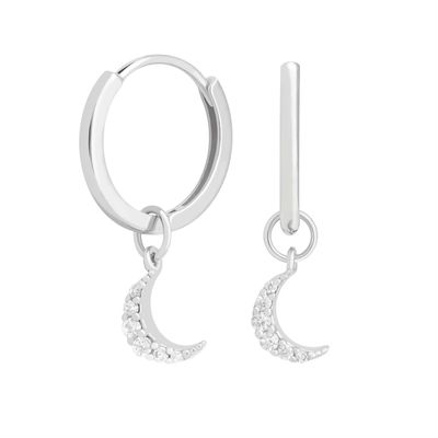 Kolczyki Dangle Moon Hoop 925 srebrne dla kobiet Brazylijskie złoto pokryte 18K biżuteria na zamówienie