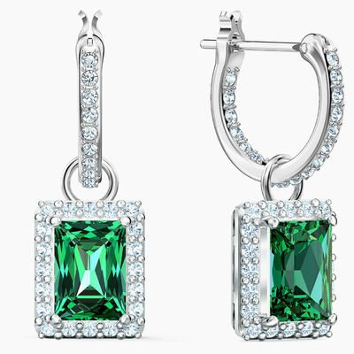 Zielony CZ Diament 925 Srebrny Klasyczny Luksuzowe kolczyki dla mody damskiej