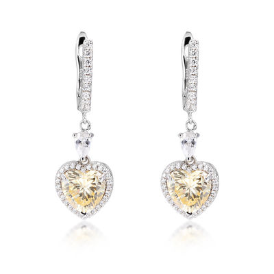 OEM Love Heart Diamentowe kolczyki 925 Sterling Silver Love Heart kolczyki