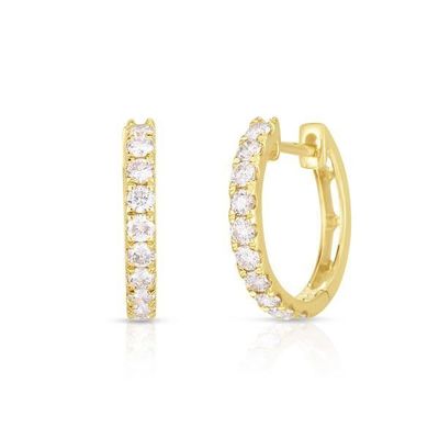 Rodzaj biżuterii kolczyki 18K Złote CZ Sleeper Hoop dla kobiet 925 Sterling Silver